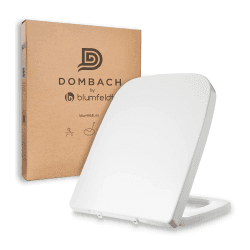 Dombach® Lamera WC-Sitz mit Absenkautomatik (quadratische Form, weiß) – Premium WC-Sitz antibakteriell – zum Anklippen, Dämpfung, Duroplast Eckige Form (Lamera) Angebot bei HelloDeals