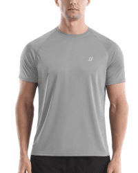 Roadbox Herren Kurzarm Rashguard, UV Schutz UPF 50+ Schnelltrocknend Bade Shirt, Atmungsaktives Outdoor Wassersport Shirt L Umweltgrau Angebot bei HelloDeals