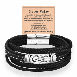 Lederarmband für Sohn/Papa/Mann Magnetverschluss mit Ich Liebe Dich Gravur Weihnachten Schmuck Geschenke Edelstahl Armband Leder für Papa von Sohn Tochter Angebot bei HelloDeals