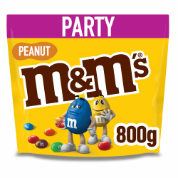 M&M’s Peanut Großpackung Schokolade, Knackige Schokolinsen mit bunter Zuckerhülle als Süßigkeiten, Party-Mix, 1 x 800 g, Für Weihnachten oder als Adventskalender Süßigkeiten Angebot bei HelloDeals