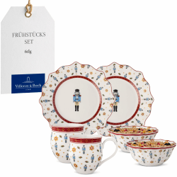Villeroy & Boch - Toy's Delight Frühstücks-Set für 2 Nussknacker 6 teilig Bunt, Weihnachten, Geschirr Set mit Frühstückstellern, Tassen und Schüsseln, Weihnachtsgeschirr, Premium Porzellan Angebot bei HelloDeals