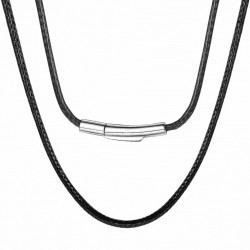 Lederkette Herren 2/3mm Kunstleder Halskette Schwarz/Braun Verfügbar Damen Leder kette mit Verschluss Kautschuk Kette 46-76cm für DIY Anhänger Schmuck Schwarz 3mm 71.0 Zentimeter Angebot bei HelloDeals