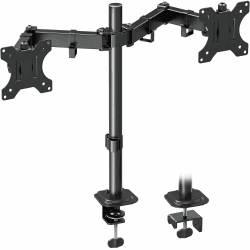 MOUNTUP Monitor Halterung 2 Monitore für 13-32 Zoll Flach & Curved Bildschirm, Dual Arm Monitorhalterung Höhenverstellbar Neigbar Schwenkbar Drehungbar, 8 kg pro Arm, VESA 75 /100mm, EU0002 Angebot bei HelloDeals