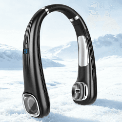 Nackenventilator mit Kühlung - Leise Hals Ventilator USB,Tragbarer Neck Fan Leicht,Aufladbar Nacken Ventilator mit Akku 4000mAh,Klein Halsventilatoren Stark 5 Stufen Nackenkühler für Büro,Reisen,Sport Schwarz Angebot bei HelloDeals