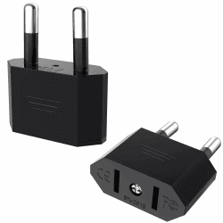 2 Stück US to EU Adapter, Reiseadapter US auf EU, 2 Pin US Stecker Adapter auf EU, Adapter USA Deutschland Stecker,Universaladapter von USA nach EU Deutschland Frankreich Italien Spanien(Schwarz) Angebot bei HelloDeals