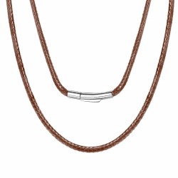 Lederkette Herren 2/3mm Kunstleder Halskette Schwarz/Braun Verfügbar Damen Leder kette mit Verschluss Kautschuk Kette 46-76cm für DIY Anhänger Schmuck Braun 3mm 66.0 Zentimeter Angebot bei HelloDeals