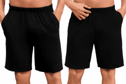 Uniexcosm Schlafanzughose Herren Kurz Sommer Schlafshorts Pyjamahose Baumwolle Bermudahose Shorty Schlafhose für Männer 2 Pack Schwarz XL Angebot bei HelloDeals