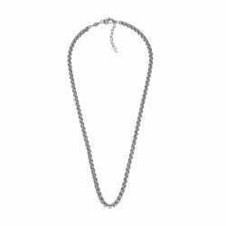 Fossil Herren-Halskette, All Stacked Up Edelstahl-Kette Halskette Silber Angebot bei HelloDeals
