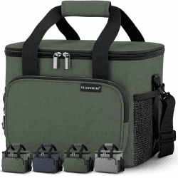 HELDENWERK® Kühltasche groß faltbar – 12h Kühlleistung – Thermotasche auslaufsicher & wasserdicht – Kühlbox, Picknicktasche, Lunchtasche, Isoliertasche mit 6 Fächern & verstärktem Boden Olivgrün 30L Angebot bei HelloDeals