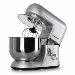 Klarstein Küchenmaschine, Knetmaschine mit 5L Schüssel, 2000W Profi Küchenmaschine mit Knethaken und Schneebesen mit 6 Stufen, Teigmaschine zum Rühren, Kneten und Aufschlagen Edelstahl Bella Elegance Angebot bei HelloDeals