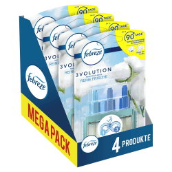 Febreze 3Volution Duftstecker 4X Nachfüllflakons Reine Frische, 3 Abwechselnde Düfte Zum Bekämpfen Von Gerüchen, Liquid, White 1 stück (4er Pack) Angebot bei HelloDeals