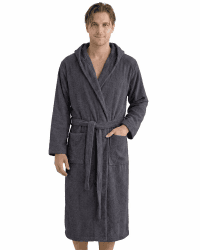 LAYNENBURG Bademantel Herren Frottee aus 100% Baumwolle - OEKO TEX Standard - weicher Morgenmantel waden-lang mit Kapuze, Bindegürtel und aufgesetzten Taschen - Ideal für Sauna & Zuhause (M-XXXL) anthrazit XL Angebot bei HelloDeals