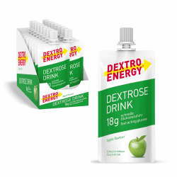 Dextro Energy Dextrose Drink Apple - 16x50ml (16er Pack) - Flüssiger Traubenzucker, 18g Glukosezufuhr, 24g Kohlenhydrate, ohne Fruktose, für Unterwegs, Sport & Alltag Angebot bei HelloDeals