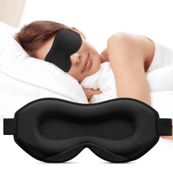 Umisleep Schlafmaske für Seitenschläfer, 100% lichtblockierende 3D-Schlafbrille für Frauen & Herren mit weicher & bequemer Passform und verstellbarem Band, ideal für Reise & Flugzeug, Schwarz Angebot bei HelloDeals