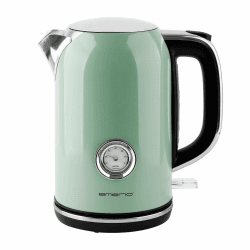 EMERIO Wasserkocher Retro Style | 2200 Watt | 1.7 Liter | Edelstahlgehäuse | Wasserstandsanzeige | Wassertemperaturanzeige | Kalkfilter | automatische Abschaltung | 360° Basis | kabellos | WK-133282 Wasserkocher Grün Angebot bei HelloDeals