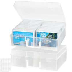 Lifewit Fotoaufbewahrungsbox 10,1 x 15,2 cm Fotoetui, 18 innere Fotohalter, durchsichtige Fotoboxen zur Aufbewahrung, Foto-Organizer aus Kunststoff für Saatgut, Karten, Handwerk, Aufkleber, 2 Stück Transparente 2 Angebot bei HelloDeals