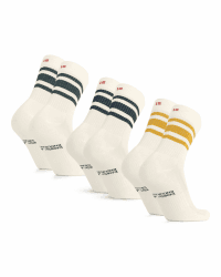 DANISH ENDURANCE Bio-Baumwolle Tennissocken, Sneaker Socken, Sportsocken, Lange Alltags Socken, Strümpfe, Herren & Damen, 3 oder 6 Paar 39-42 Mehrfarbig (1xCremeweiß/Dunkelgrün, 1xCremeweiß/Marineblau, 1xCremeweiß/Senfgelb) Angebot bei HelloDeals