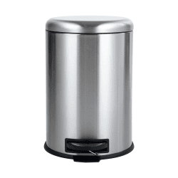 Amazon Basics Rund Tret-Mülleimer, Edelstahl, 20 l, Silberfarben 20L Angebot bei HelloDeals