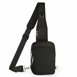 BROADREAM Anti Diebstahl Umhängetasche - Sling Chest Crossbody Bag Brusttasche Herren, Wasserdicht Schultertasche mit Reißverschluss Lock, RFID-Blockierung, Klein Handtasche für Männer Damen Schwarz Angebot bei HelloDeals