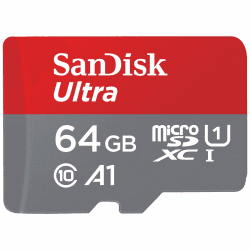SanDisk Ultra Android microSDXC UHS-I Speicherkarte 64 GB + Adapter (Für Smartphones und Tablets, A1, Class 10, U1, Full HD-Videos, bis zu 140 MB/s Lesegeschwindigkeit) Single Pack Ultra Android 64 GB Angebot bei HelloDeals