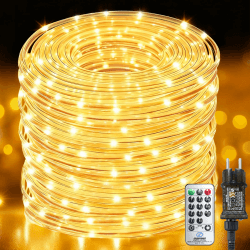 Bzavor 20M 400 LED Lichterschlauch Außen mit Stecker Fernbedienung,Lichterkette Außen 8 Modi Dimmbar IP44 Wasserfest,Lichterschlauch Für Innen Außen Weihnachten Garten Terrasse Zaun Hof Deko Ø5mm 20M 400LED Angebot bei HelloDeals