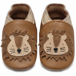 IceUnicorn Krabbelschuhe Baby Lauflernschuhe Jungen Weiche Leder Babyschuhe Kleinkind Lederschuhe mädchen Babyhausschuhe 12-18 Monate Gelbbrauner Löwe Angebot bei HelloDeals