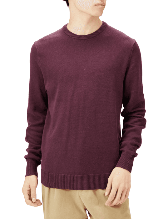 Amazon Essentials Herren Langärmliger Pullover Mit Rundhalsausschnitt, 100% Baumwolle, Erhältlich In Groß Und Schwer S Burgunderrot Angebot bei HelloDeals