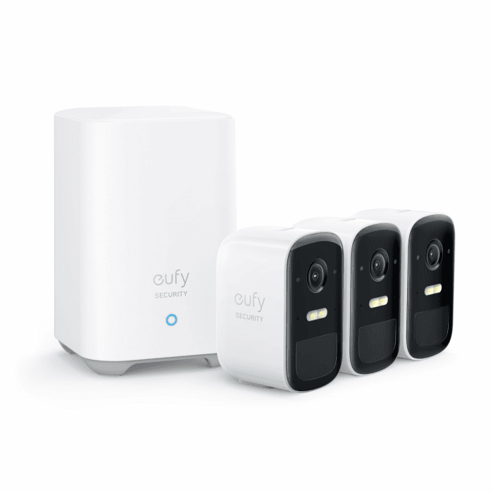 eufy Security eufyCam 2C, überwachungskamera aussen, 180 Tage Akku, HD 1080p, IP67 wetterfest, Nachtsicht, Kompatibel mit HomeKit und Solar Panel,Gebührenfreie Nutzung 3-Kamera-Set Weiß Angebot bei HelloDeals