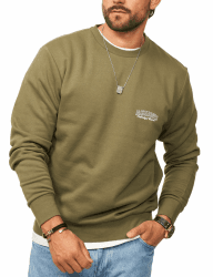 JACK & JONES Herren Sweatshirt mit Rundhals Crewneck Pullover Sweater für Männer im Regular-Fit L Khaki Angebot bei HelloDeals