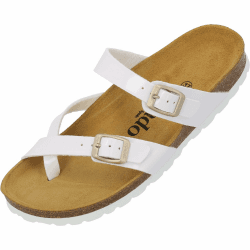Palado Pantoletten Damen Cres Lack – bequeme Sandalen Made in Spain - Hausschuhe mit dampfendem Kork-Fußbett - modische Sommerschuhe 41 EU Weiß Lack Angebot bei HelloDeals