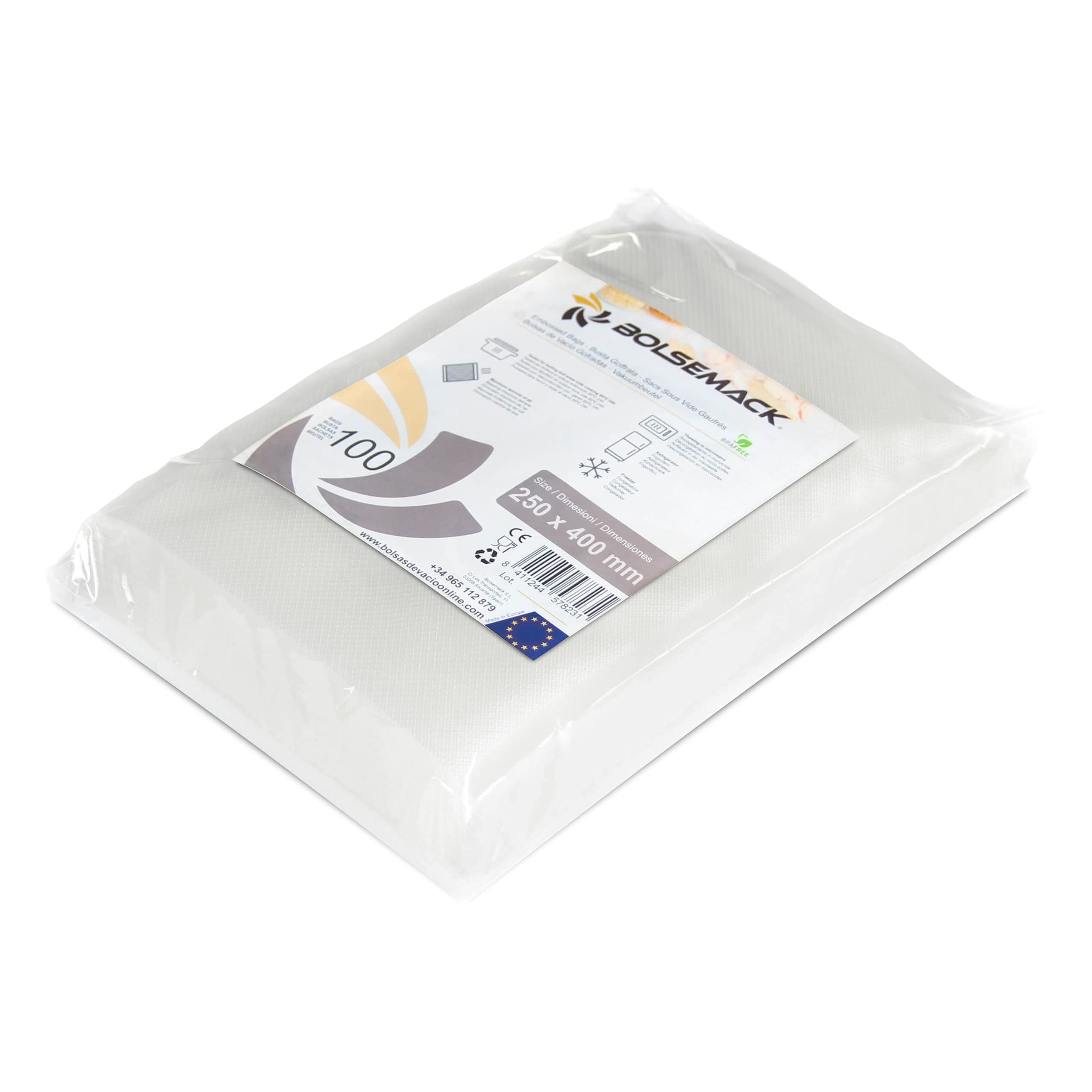 BOLSEMACK Vakuumierbeutel 25x40cm - Vakuumbeutel 100 Stück für alle Vakuumierer & Lebensmittel Vakuumiergerät - Vacuum bags sehr stark & reißfest - Vakuumbeutel lebensmittel BPA-frei 100 Beutel 25x40cm Angebot bei HelloDeals
