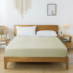 Spannbettlaken 90x200, Bambus - Vegane Seide, Spannbetttuch Extra Tief 35CM Steghöhe für Boxspringbetten, Weich, Atmungsaktives und Kühlend - Hellgrün Hellgrün 90x200cm Angebot bei HelloDeals