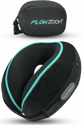 FLOWZOOM Dream Pro - Nackenkissen mit extra seitlicher Stütze und flexibel einstellbarem Klettverschluss - Reisekissen Flugzeug aus Memoryschaum - inkl. Reisebeutel & Geschenkverpackung - Schwarz 1.2. Dream - Schwarz Angebot bei HelloDeals