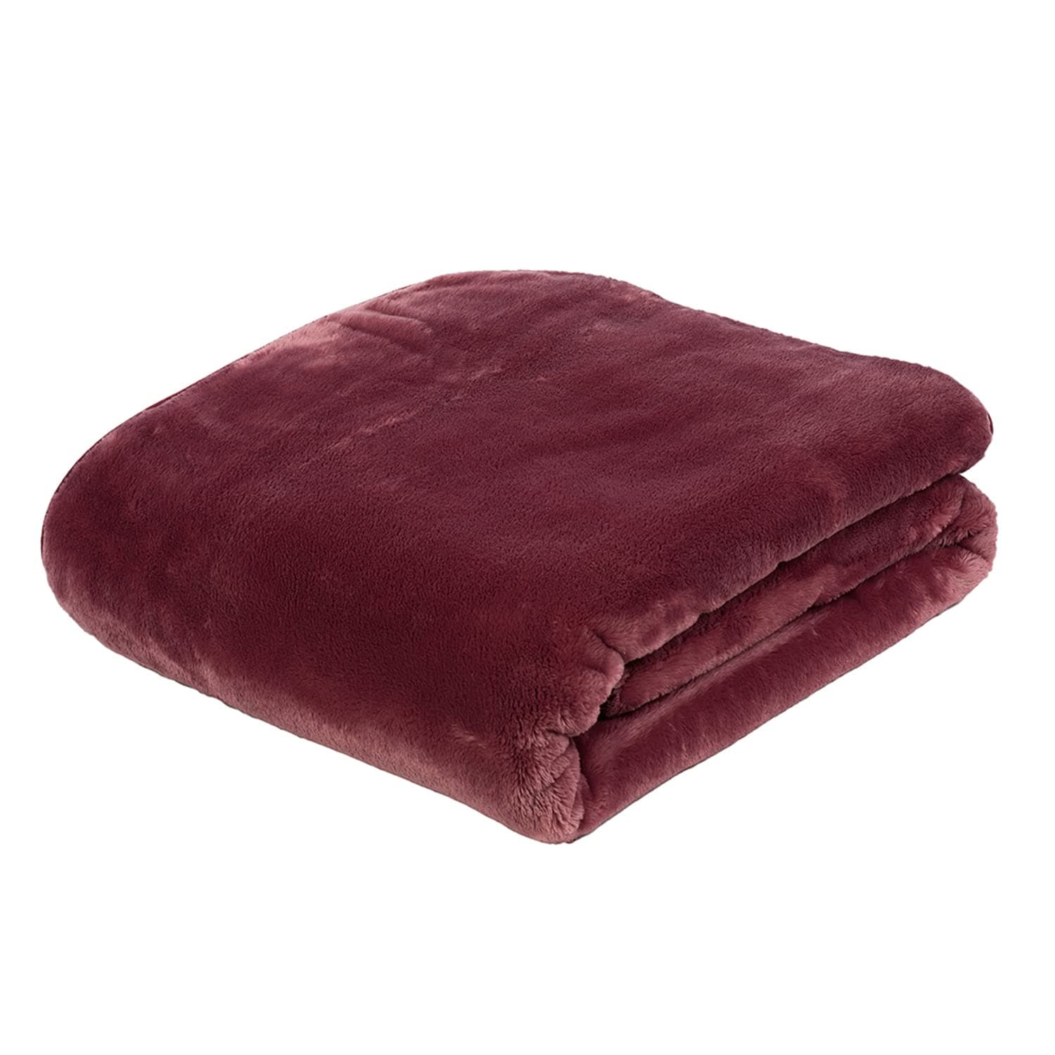Gözze - Premium Cashmere-Feeling Wohn- und Kuscheldecke, 500 g/m², 130 x 170 cm - Beere, Offwhite Offwhite 130 cm x 170 cm Angebot bei HelloDeals