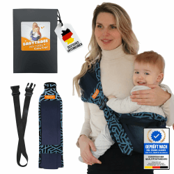 Hüfttrage Baby – Ergonomische seitliche Babytrage ab 6 Monate, praktische Tragehilfe für Kleinkind bis 15 kg, schnell angelegt für kurze Einsätze im Alltag V3.0 Dunkelblau Angebot bei HelloDeals