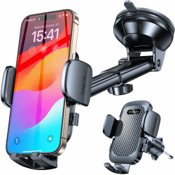 Romuto Handyhalterung Auto【Stärkste Saugnapf】 Handy Halterung Auto【360° Drehbar】 Handyhalter fürs Auto Armaturenbrett Windschutzscheibe Lüftung KFZ Autohalterung Kamera Halterungen für iPhone Samsung Tiefschwarz Angebot bei HelloDeals