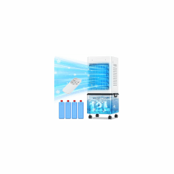 Klimaanlage Mobil 45W, 3-seitiger Klimaanlage Ohne Abluftschlauch, 6 Modi, 12L Abnehmbarem Tank, 60/120° Oszillation, 24h Timer, Leise, Fernbedienbar, Verdunstungskühler für Zuhause Schlafzimmer Schwarz Angebot bei HelloDeals