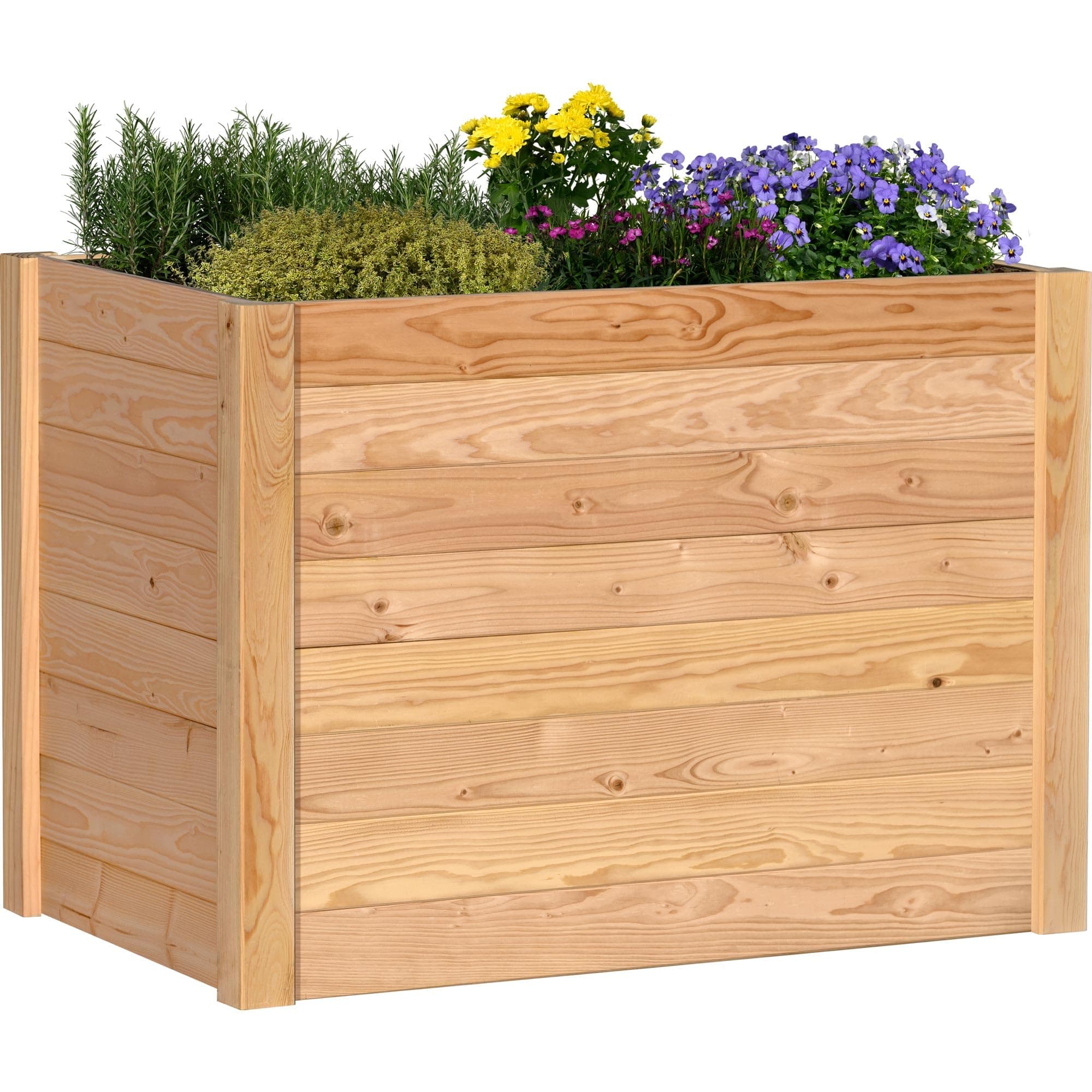 dobar® XL Hochbeet Massivholz Douglasie Bausatz - Naturbelassenes Kräuterbeet für Außen - Hochbeet-Kit für Garten inklusive Pflanzvlies - 420 L, Natur Gr.XL Angebot bei HelloDeals