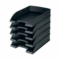 Leitz Briefkorb Standard A4, 5er Pack, Briefablage in Premium-Qualität, Stapelbare Ablagefächer als Schreibtisch-Organizer, Kombinierbar mit Plus-Serie, Schwarz, 52270095 Schwarz 5 Stück Standard 5 Stück Angebot bei HelloDeals