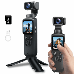 Vlog Kamera 4K, WLAN 75MP Vlogging Kamera, 1.72'' Touchscreen, schnelles Scharfstellen, Gesichtsverfolgung, Kleine Videokamera für Reisen, Outdoor Sport, mit Tripod, 16GB Karte, 2400mAh Akku Schwarz Angebot bei HelloDeals