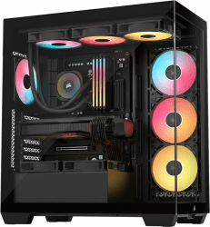CORSAIR 3500X RS-R ARGB Panoramaglas Mid-Tower-PC-Gehäuse – 3 x RS120-R ARGB-Lüfter Inklusive, Platz für bis zu 10 x 120-mm-Lüfter, Kompatibel mit Motherboards mit Rückseitigem Anschluss – Schwarz Angebot bei HelloDeals