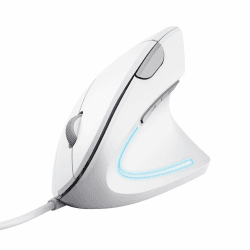 Trust Verto Vertikale Maus, Ergonomische Maus, Vorbeugung Gegen Mausarm/Tennisarm (RSI Syndrom), 1000/1600 DPI, LED-Beleuchtung, PC Mouse mit Kabel für Rechtshänder, Computer, Laptop, Mac - Weiß USB Weiß Angebot bei HelloDeals