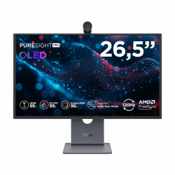 Lenovo Yoga Pro 27UD-10 | 26.5"QD-OLED Monitor mit 4K-Modulkamera -4 Mikrofonen | 3840x2160 | 16:9 | 120Hz | 0.03 ms Reaktionszeit | HDMI 2.1 | DisplayPort | USB-C | USB-A | Höhenverstellbar | Schwarz Angebot bei HelloDeals