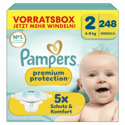 Pampers Premium Protection Größe 2, 248 Windeln, 4kg-8kg, unser Nr. 1 Haut- und Auslaufschutz Angebot bei HelloDeals