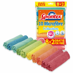 Spontex Microfibre Allzwecktücher 8+2 Gratis, 1 Packung - bunte Mikrofasertücher 10 Stücl (1er Pack) Collection 10er Pack Angebot bei HelloDeals