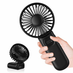 CNMTCCO Handventilator, Tragbarer Mini Ventilator USB Wiederaufladbar, Leiser Kleiner Taschenventilator, 5 Windgeschwindigkeiten, Faltbarer Ventilator für Reisen, Büro, Camping und Sommer (schwarz) Angebot bei HelloDeals