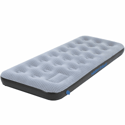 High Peak Unisex Single Comfort Plus Luftbett, mit integrierte Fußpumpe und Anti-Rutsch Funktion, atmungsaktiv, robust, Oberseite weich, für Indoor und Outdoor, grau/blau/schwarz, L Angebot bei HelloDeals
