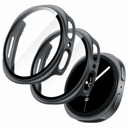 JETech Hülle mit Schutzfolie für Samsung Galaxy Watch 8 44mm, Gesamt Schutzhülle, Eingebaut Gehärtet Glas Displayschutz Hohe Empfindlichkeit, 2 Stück (Graphite) Graphite Galaxy Watch 8 44mm Angebot bei HelloDeals