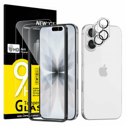 NEW'C 2 X Panzer Schutz Glas für iPhone 17 (6,3 Zoll) und 2 X Kamera Panzer Schutz Glas Kameraschutz für iPhone 17 (6,3 Zoll) -Einfaches Installationswerkzeug enthalten- kratzfest 17 6,3 Zoll Transparent Angebot bei HelloDeals