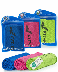 Fit-Flip Kühltuch 3er Set – kühlendes Handtuch Fitness und Sport – mikrofaser kühlhandtuch Nacken – Airflip kühltücher – cool Ice Towel mit Kühlfunktion Dunkelblau, Grün, Pink 100x30cm - 3 Stück - je Farbe ein Handtuch Angebot bei HelloDeals